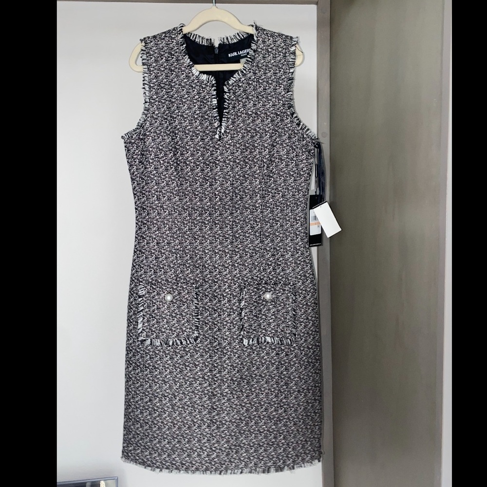 Mini Stitch Dress with Pearl Details